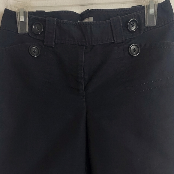 Ann Taylor Lindsay Petites Capris Zip & Button Front Pockets Black Sz 2P - Picture 4 of 6
